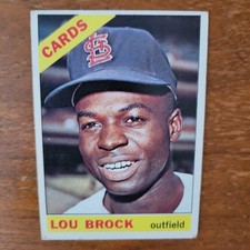 1966 Topps Baseball Lou Brock #125 St Louis Cardinals Led N.L. in Steals 8 Times picture