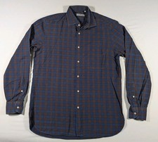 Luciano Barbera Plaid Men's Long Sleeve Button Down Shirt 41/16 (Large) - Italy picture