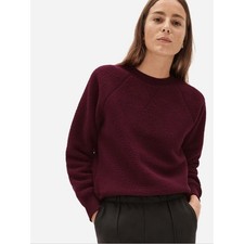 Everlane ReNew Oxblood Burgundy Sherpa Sweatshirt Size: S picture