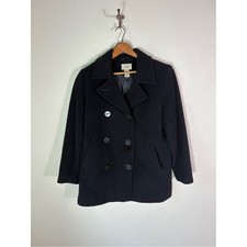 L.L. Bean Women's Classic Black Wool Peacoat picture