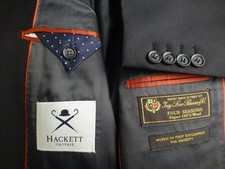 Hackett Mayfair Blazer 40R Loro Piana Black Jacket Super130 Romania picture