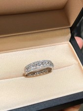 4 Ct Round Cut Natural Diamond Half Eternity Wedding Band 950 Platinum 6 7 8 9 picture
