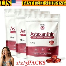 1-3X Rovina Astaxanthin 12mg Softgels Natural Antioxidant Wellness Supplement picture
