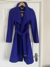 Ted Baker Women's Danita Purple/Blue Wool Cashmere Belted Wrap Coat Sz 1 picture