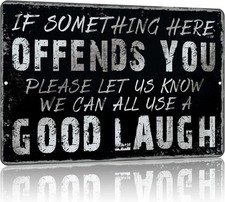 Yniaun Decor Vintage Garage Decor Funny Sarcasm Metal Tin Signs - 12 X 8 In picture