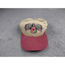 Vintage Ohio State Buckeyes New Era Snapback Hat Tan Maroon Canvas Made in USA picture