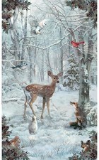 Hoffman Fabrics Winter Tales Panel Collection Holiday Quilt Cotton Deer Snow picture