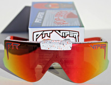 PIT VIPER The Heater Flip-Offs POLARIZED Sunglasses White/ Red Mirror NEW picture