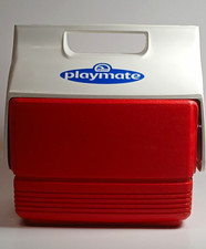 Vintage Igloo Playmate Ice Chest Cooler  White/Red/Blue Carry Handle Vintage picture