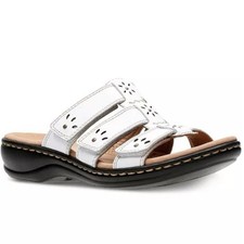 Clarks Leisa Spring Womens White Leather Sandal, size 9.5M picture