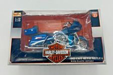 🔥MAITO 1:18 HARLEY DAVIDSON FLTREI SCREAMING EAGLE ROAD GLIDE BLUE DIECAST BIKE picture