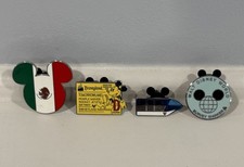 Disney 4 Pin Set Ticket Tomorrowland Disneyland, Mexico, Monorail, World Survey picture