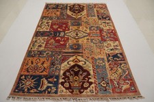 5x8 ft Multicolor Patchwork Style Afghan Hand Knotted Wool Area Rug picture