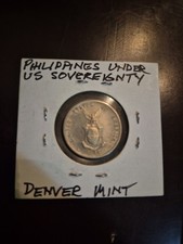 WW2  1944-D Philippines 20 Centavos Silver  Coin Toned picture