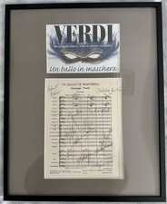 2004 Verdi Un Ballo in Maschera Framed cast Signed Score Carnegie Hall Opera picture