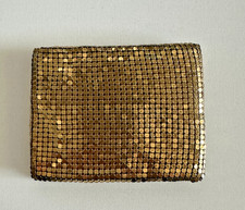Vintage Whiting & Davis Gold Mesh Bifold Wallet USA Made 1950's picture