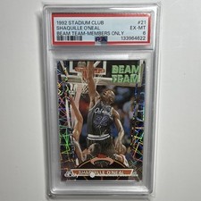 Topps 1992-93 Stadium Club Beam Team Members Only Shaquille O'Neal #21 PSA 6 picture