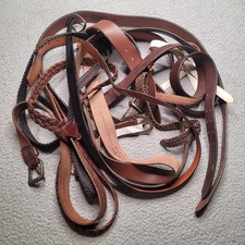 11pc Women Men Belt LOT Leather Vintage Modern Assorted Mix Variety Upcycle picture