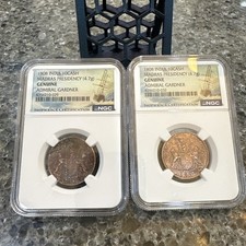 1808 India 10 Cash Madras Presidency Admiral Gardner Shipwreck Coin NGC Genuine picture