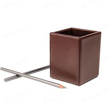 Dacasso Dark Brown Bonded Leather Pencil Cup 3.00 X X 4.00,  picture