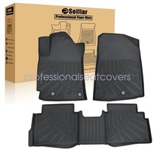 Fits 2019-2024 Kia Forte 5 Seats TPE Front & 2nd Row Floor Mats Liner Set Black picture