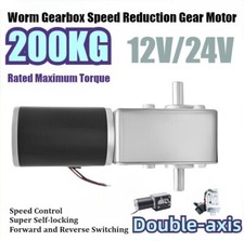 DC12V/24V Double-axis Turbo Worm Gearbox Large Torque Speed Reduction Gear Motor picture