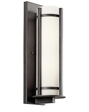 KICHLER 49120 AVI 2 light outdoor light (anvil iron) 19” tall picture