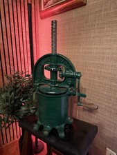 Antique Enterprise RARE GREEN Cast Iron Sausage Stuffer No. 5 Philadelphia 1888 picture