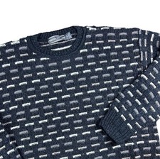 Vintage David Taylor Sweater Mens 3d Knit Coogi Style Print Pullover Crewneck M picture