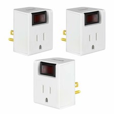 DEWENWILS 3 Pack Electrical Plug Outlet Switch with On/Off Switch Single Port picture