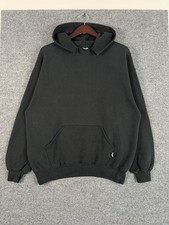 Vintage 90s Russell Athletic Blank Heavyweight Hoodie Sz XL Black Made In USA picture