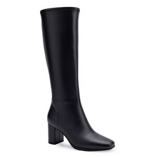 Aerosoles Women's Micah Tall Boots Black Faux Leather Size 7.5 M picture