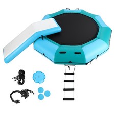 Inflatable Water Trampoline 10FT 15FT Floating Water Bouncer w/600W Pump Ladder picture