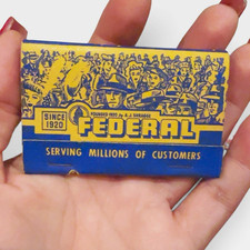 Vintage 1940s Federal Department Stores A.J. Shragge Jumbo 40 Match Matchbook picture