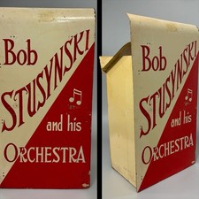 Vintage Orchestra Humes Berg Fold Music Band Stand Sign Jazz FolkArt Advertising picture