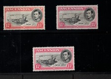 Ascension SG #40a #40ea #40fb Very Fine Mint Lightly Hinged Three Plate Flaws picture