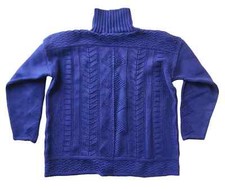 Vintage Peggys Made In USA turtleneck Knitted Blue Sweater One Size Fits All 2XL picture