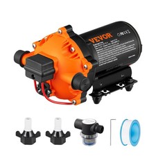 VEVOR Water Diaphragm Pump 12 V, 5.5 GPM, 70 PSI (Adjustable), Orange+black picture