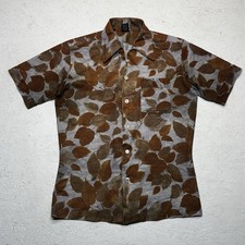 VTG 70s Joel California Shirt Mens Medium Dagger Collar Retro Disco Poly Slim picture