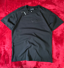 Emporio Armani Men's Embroidery Black Logo Cotton Crew Neck TShirt M,L Available picture