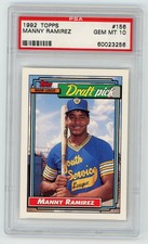 MANNY RAMIREZ 1992 Topps Baseball Draft Pick Rookie Card #156 PSA 10 picture