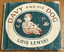 DAVY AND HIS DOG : by Lois Lenski : hbdj : vintage picture