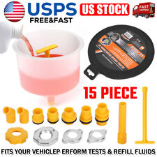 15 Pcs Spill Proof Radiator Coolant Filling Funnel Kit Car Fluid Cooling System picture