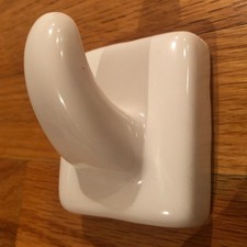 B & W Porcelain Robe Hook # 1430  White w/ all mounting Hardware ~ VTG NEW picture