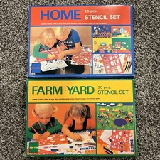 Vintage “Home” & “Farm-Yard” Stencil Set(s) NOS Complete/Open Box picture