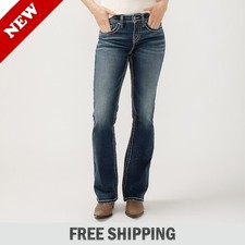 Silver Jeans Co Womens Suki Mid Rise Bootcut Jeans Indigo / Full Size - NEW picture