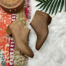 $240 Vintage Foundry Co. Soft Woven Leather Ankle Delmira Boots Booties 9 picture