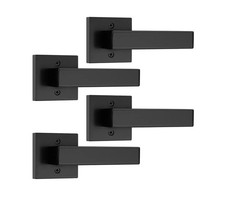 Probrico 4 Pack Door Lever Dummy Lever Door Handle for Closets French Doors BLK picture