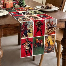 Krampus Table Runner Gothic Christmas Decor Vintage Postcard Print 13 x 72 in picture