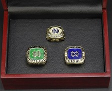 3PCS Notre Dame Fighting Irish ChampionshipRing set W Box /1973 1977 1988 picture